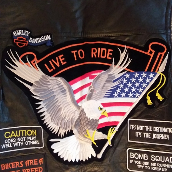 S Buffalo Leather Motorcycle Vest Biker Harley Davidson Rider Black Coat EUC - Picture 7 of 9